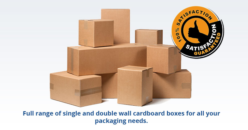 Full range of single and double wall cardboard boxes for all your packaging needs.